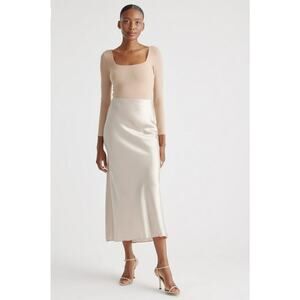 Quince NWT 100% Washable Mulberry Silk Maxi Skirt Size L